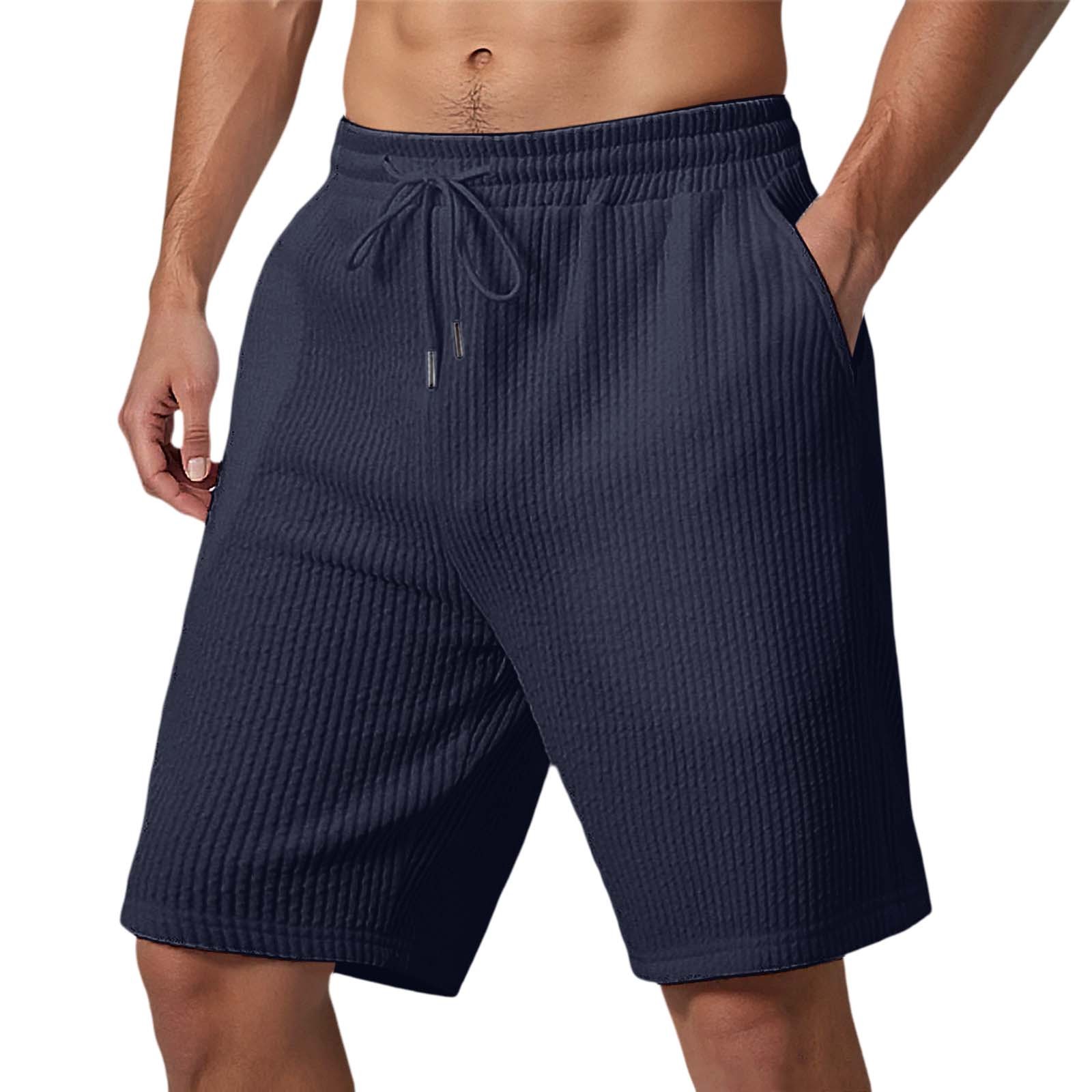 thumbnail image 4 of Pantalones cortos deportivos casuales de jacquard europeos nuevos para hombre - Pantalones cortos de playa holgados y elásticos para actividades al aire libre, 4 of 8